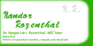 nandor rozenthal business card